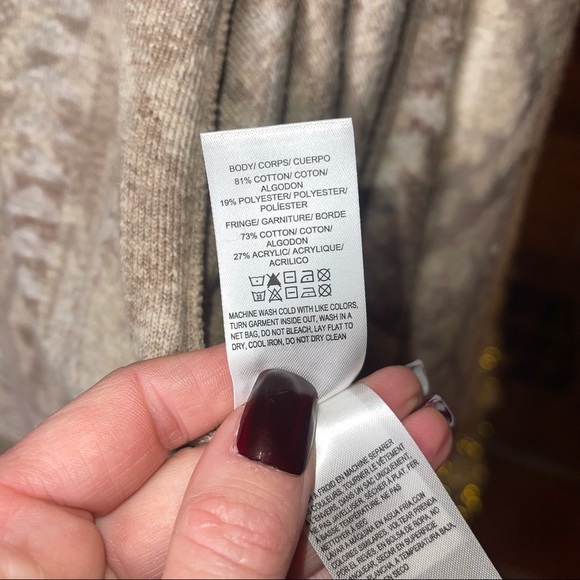 LUCKY BRAND Open Front Fringe Cardigan Sweater S NWT - Picture 11 of 11